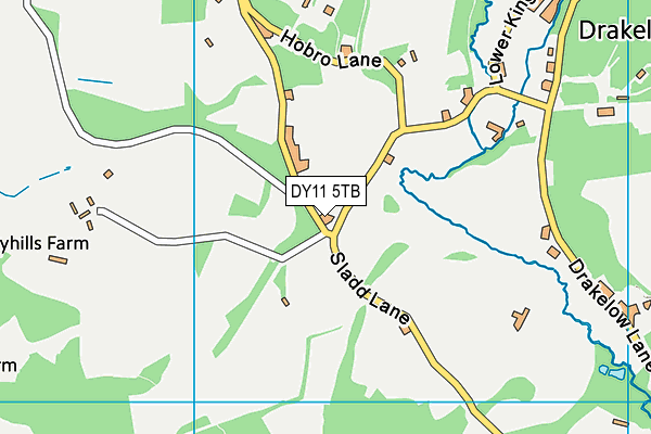 DY11 5TB map - OS VectorMap District (Ordnance Survey)