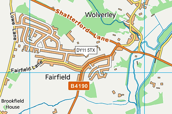 DY11 5TX map - OS VectorMap District (Ordnance Survey)