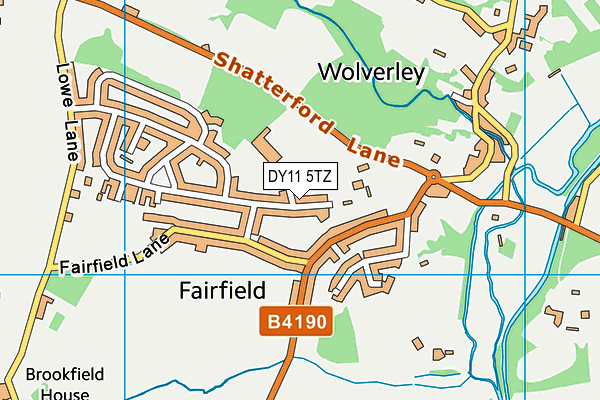 DY11 5TZ map - OS VectorMap District (Ordnance Survey)