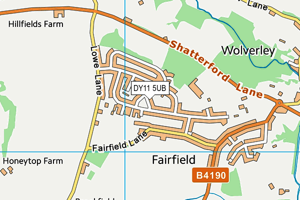 DY11 5UB map - OS VectorMap District (Ordnance Survey)