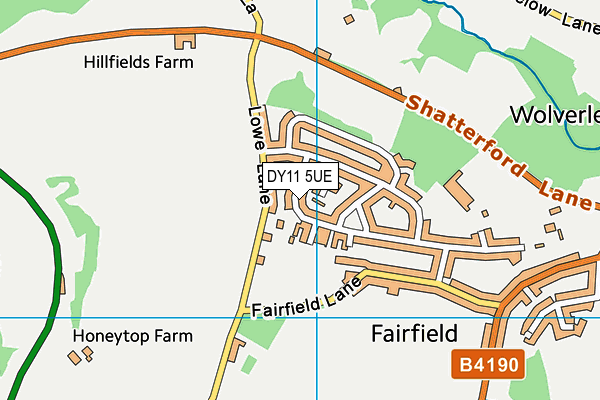 DY11 5UE map - OS VectorMap District (Ordnance Survey)