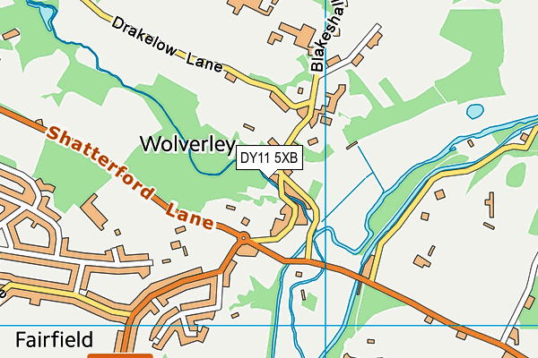DY11 5XB map - OS VectorMap District (Ordnance Survey)