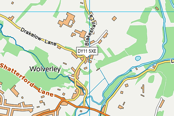 DY11 5XE map - OS VectorMap District (Ordnance Survey)