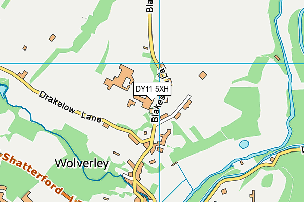 DY11 5XH map - OS VectorMap District (Ordnance Survey)