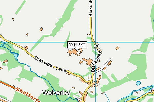 Wolverley Ce Secondary School map (DY11 5XQ) - OS VectorMap District (Ordnance Survey)