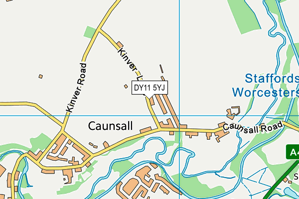 DY11 5YJ map - OS VectorMap District (Ordnance Survey)