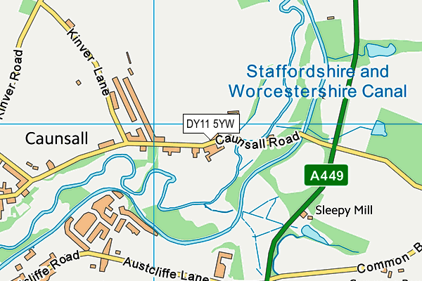 DY11 5YW map - OS VectorMap District (Ordnance Survey)