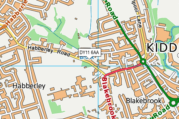 DY11 6AA map - OS VectorMap District (Ordnance Survey)