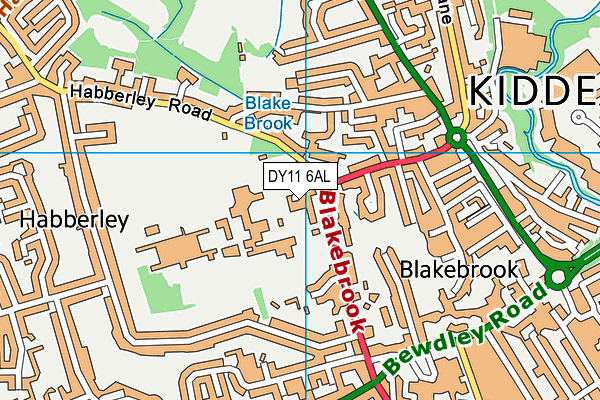 DY11 6AL map - OS VectorMap District (Ordnance Survey)