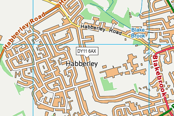 DY11 6AX map - OS VectorMap District (Ordnance Survey)