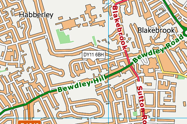 DY11 6BH map - OS VectorMap District (Ordnance Survey)