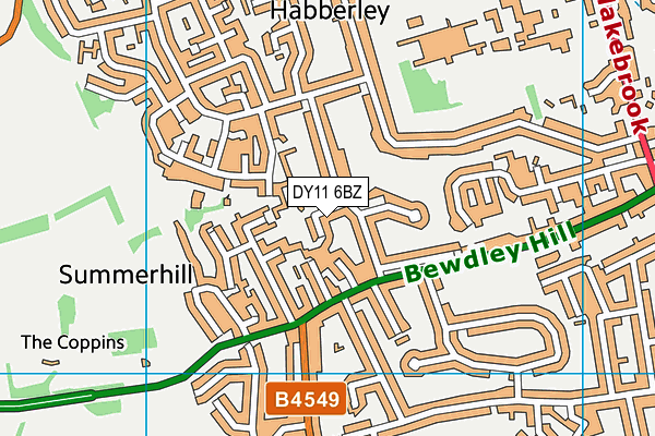 DY11 6BZ map - OS VectorMap District (Ordnance Survey)