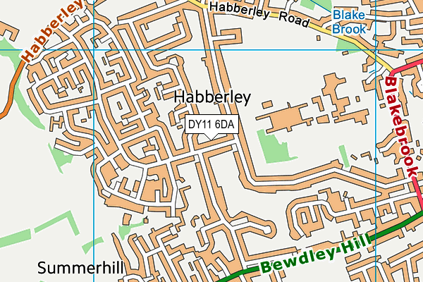 DY11 6DA map - OS VectorMap District (Ordnance Survey)