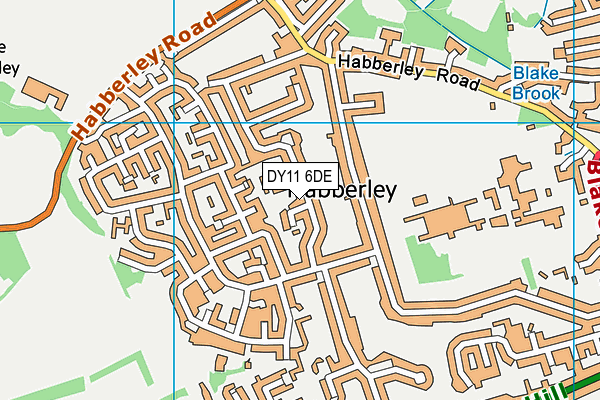 DY11 6DE map - OS VectorMap District (Ordnance Survey)