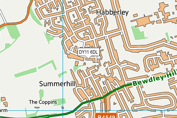 DY11 6DL map - OS VectorMap District (Ordnance Survey)