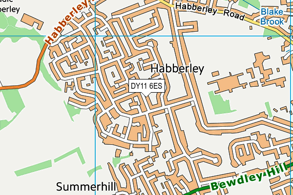 DY11 6ES map - OS VectorMap District (Ordnance Survey)
