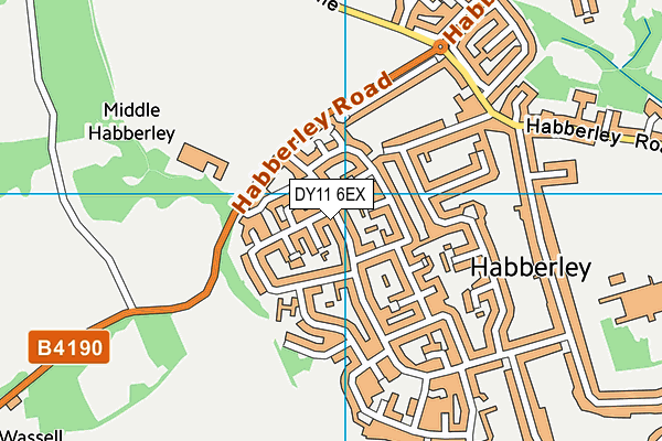 DY11 6EX map - OS VectorMap District (Ordnance Survey)