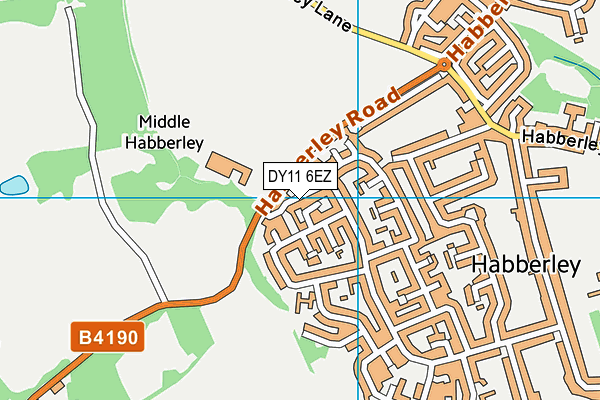 DY11 6EZ map - OS VectorMap District (Ordnance Survey)