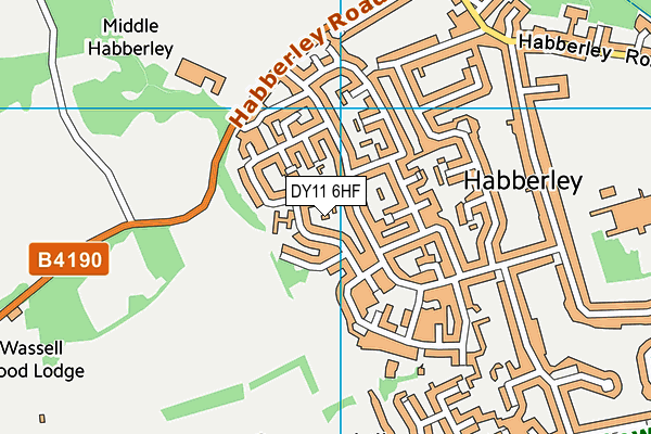 DY11 6HF map - OS VectorMap District (Ordnance Survey)