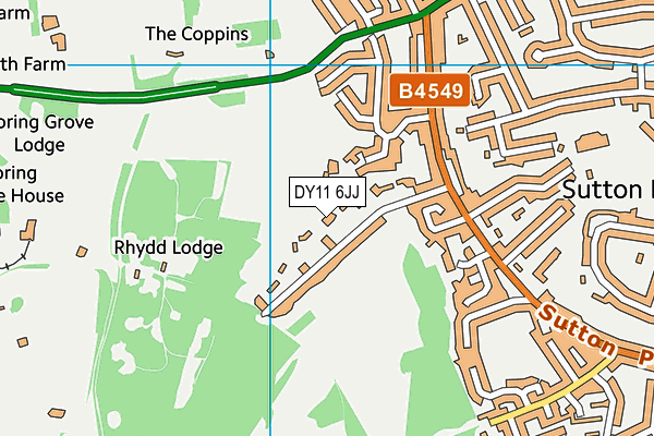 DY11 6JJ map - OS VectorMap District (Ordnance Survey)
