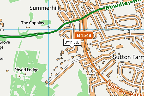DY11 6JL map - OS VectorMap District (Ordnance Survey)