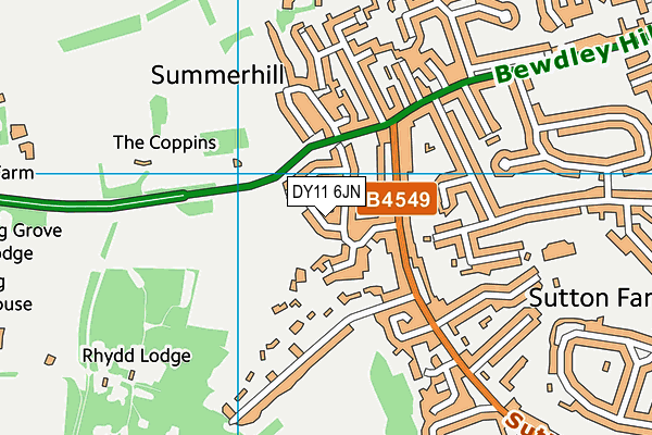 DY11 6JN map - OS VectorMap District (Ordnance Survey)