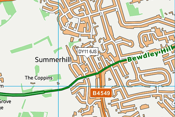 DY11 6JS map - OS VectorMap District (Ordnance Survey)