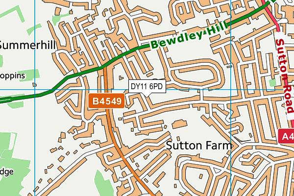 DY11 6PD map - OS VectorMap District (Ordnance Survey)