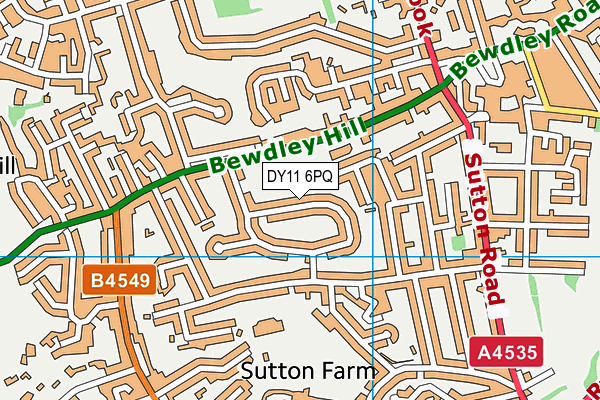 DY11 6PQ map - OS VectorMap District (Ordnance Survey)