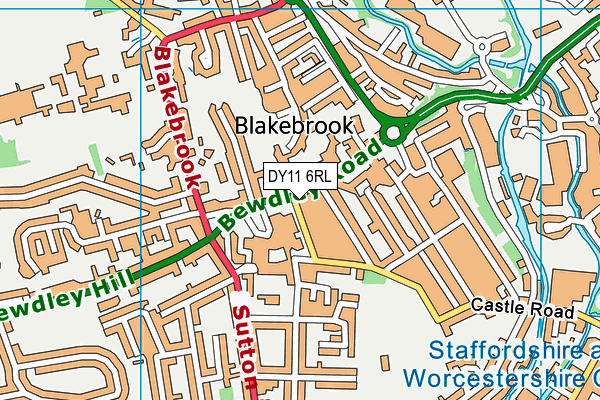 DY11 6RL map - OS VectorMap District (Ordnance Survey)