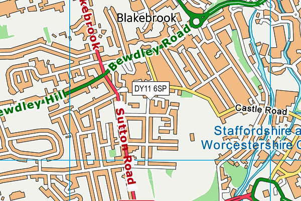 DY11 6SP map - OS VectorMap District (Ordnance Survey)