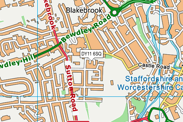 DY11 6SQ map - OS VectorMap District (Ordnance Survey)