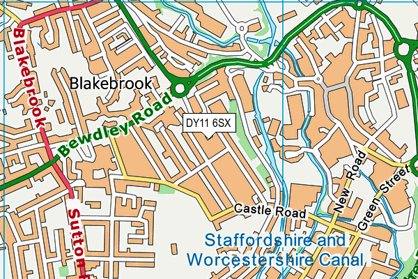 DY11 6SX map - OS VectorMap District (Ordnance Survey)