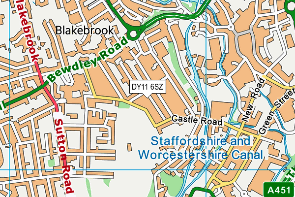 DY11 6SZ map - OS VectorMap District (Ordnance Survey)