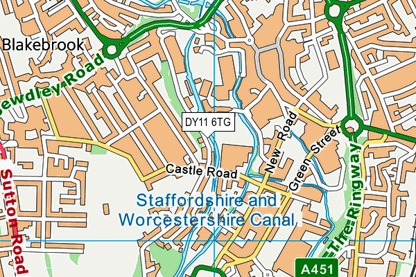 DY11 6TG map - OS VectorMap District (Ordnance Survey)