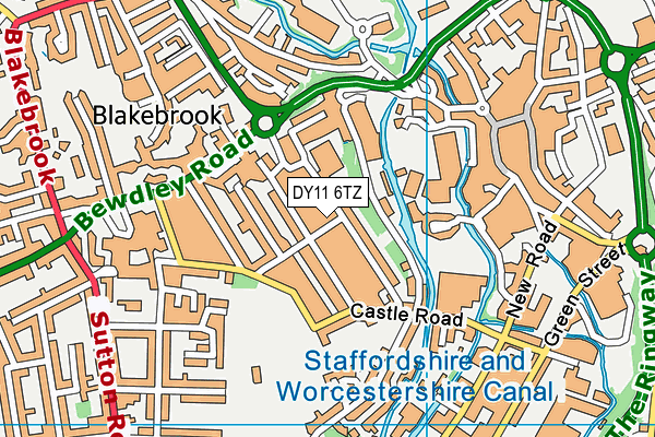 DY11 6TZ map - OS VectorMap District (Ordnance Survey)