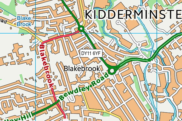 DY11 6YF map - OS VectorMap District (Ordnance Survey)