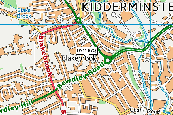 DY11 6YQ map - OS VectorMap District (Ordnance Survey)