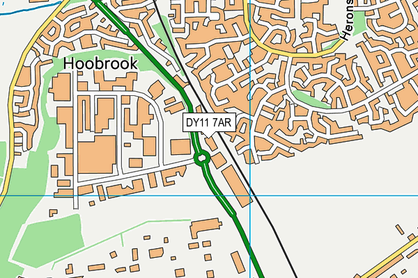 DY11 7AR map - OS VectorMap District (Ordnance Survey)