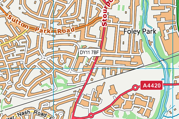 DY11 7BF map - OS VectorMap District (Ordnance Survey)