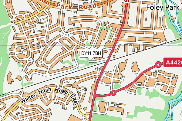 DY11 7BH map - OS VectorMap District (Ordnance Survey)