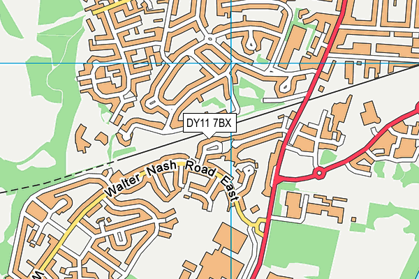 DY11 7BX map - OS VectorMap District (Ordnance Survey)