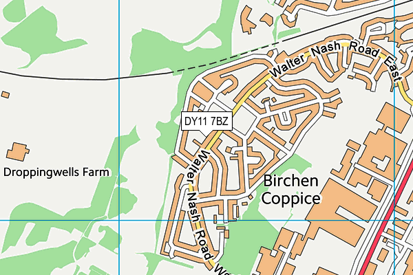 DY11 7BZ map - OS VectorMap District (Ordnance Survey)