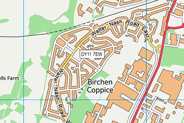 DY11 7EW map - OS VectorMap District (Ordnance Survey)