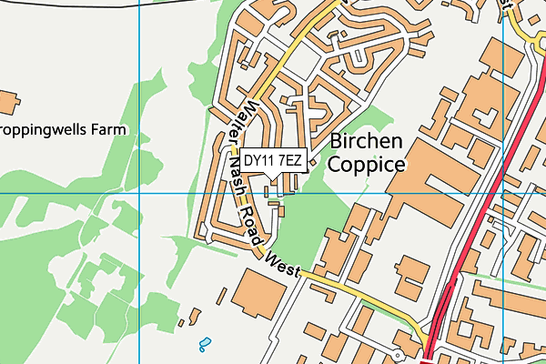DY11 7EZ map - OS VectorMap District (Ordnance Survey)