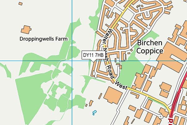 DY11 7HB map - OS VectorMap District (Ordnance Survey)