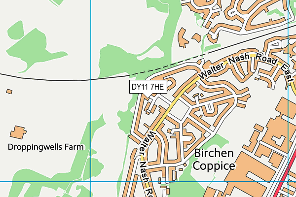 DY11 7HE map - OS VectorMap District (Ordnance Survey)