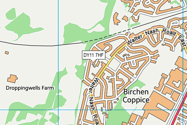 DY11 7HF map - OS VectorMap District (Ordnance Survey)