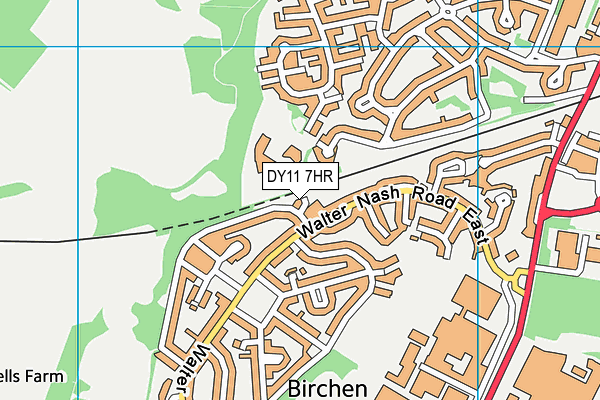 DY11 7HR map - OS VectorMap District (Ordnance Survey)