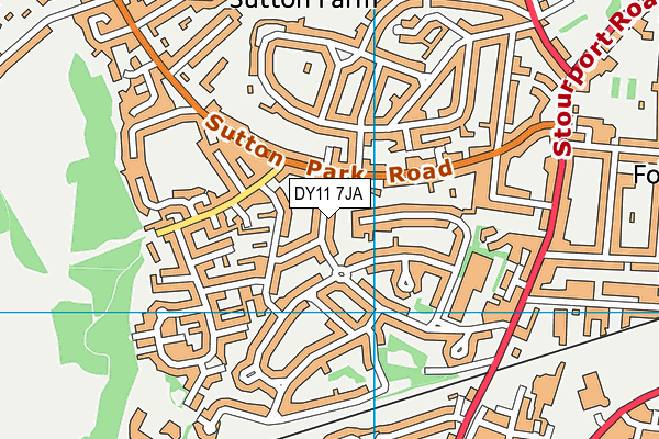 DY11 7JA map - OS VectorMap District (Ordnance Survey)